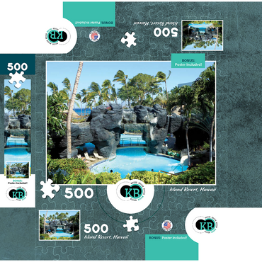 Hawaii, The Big Island: Island Resort Paradise 500 Jigsaw Puzzle box 3D Modell