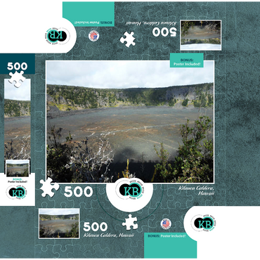 Hawaii, The Big Island: Kilauea Caldera 500 Jigsaw Puzzle box 3D Modell