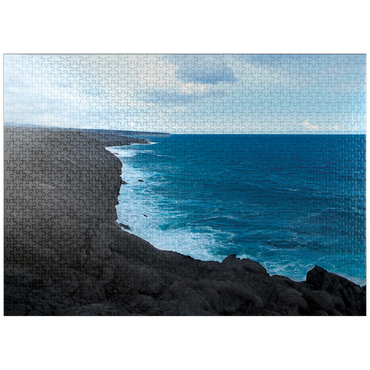 puzzleplate Hawaii, The Big Island: Lava Flow Shoreline 1000 Jigsaw Puzzle