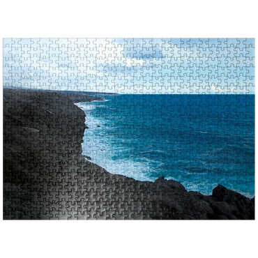 puzzleplate Hawaii, The Big Island: Lava Flow Shoreline 500 Jigsaw Puzzle