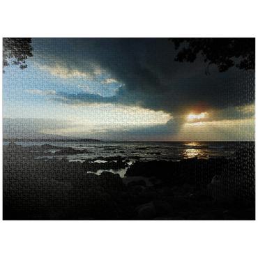 puzzleplate Hawaii, The Big Island: Sunset on the Pacific Shoreline 1000 Jigsaw Puzzle