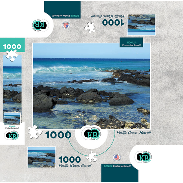 Hawaii, The Big Island: Pacific Waves, no.1 1000 Jigsaw Puzzle box 3D Modell