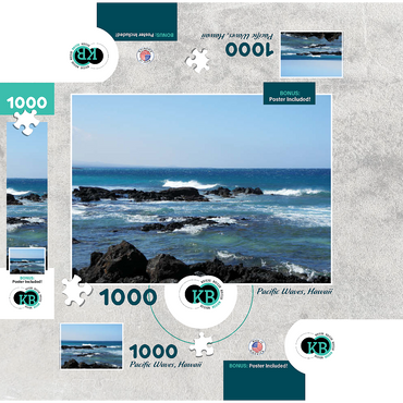 Hawaii, The Big Island: Pacific Waves, no.2 1000 Jigsaw Puzzle box 3D Modell