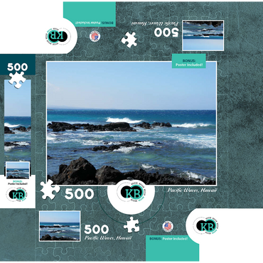 Hawaii, The Big Island: Pacific Waves, no.2 500 Jigsaw Puzzle box 3D Modell