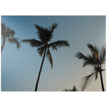puzzleplate Hawaii, The Big Island: Palm Trees at Dusk 1000 Jigsaw Puzzle