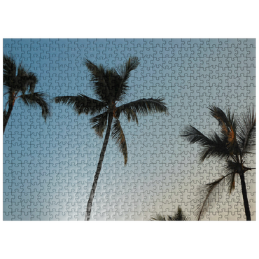 puzzleplate Hawaii, The Big Island: Palm Trees at Dusk 500 Jigsaw Puzzle