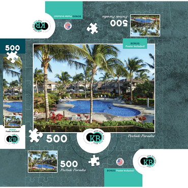 Hawaii, The Big Island: Poolside Paradise Resort 500 Jigsaw Puzzle box 3D Modell