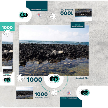 Hawaii, The Big Island: Sea Turtle Pair 1000 Jigsaw Puzzle box 3D Modell