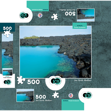 Hawaii, The Big Island: Sea Turtle Shallows, no.1 500 Jigsaw Puzzle box 3D Modell
