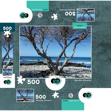 Hawaii, The Big Island: Shoreline Branches 500 Jigsaw Puzzle box 3D Modell