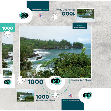 Hawaii, The Big Island: Shoreline Surf Hawaii, no.1 1000 Jigsaw Puzzle box 3D Modell