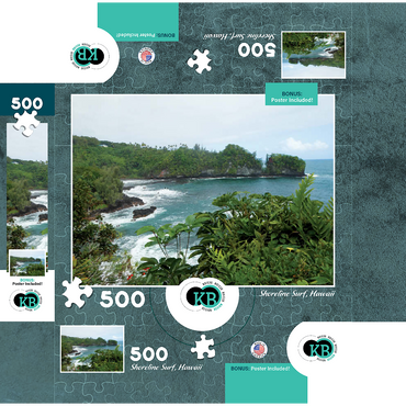 Hawaii, The Big Island: Shoreline Surf Hawaii, no.1 500 Jigsaw Puzzle box 3D Modell