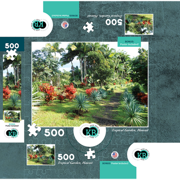 Hawaii, The Big Island: Tropical Garden 500 Jigsaw Puzzle box 3D Modell