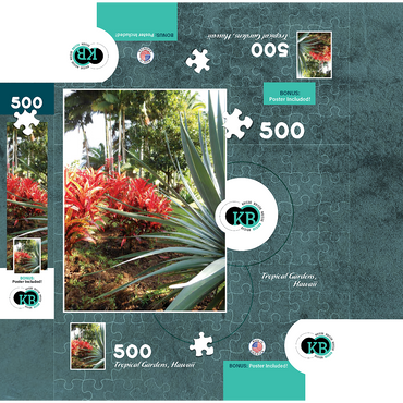 Hawaii, The Big Island: Tropical Gardens Paradise 500 Jigsaw Puzzle box 3D Modell