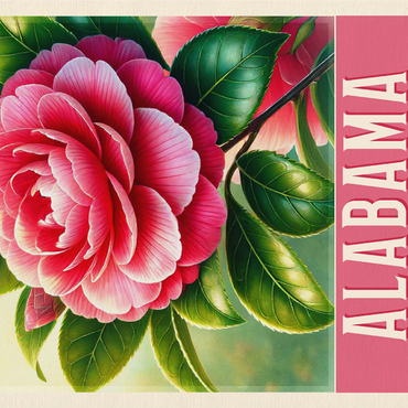 State Flowers Series: Alabama, Camellia 1000 Jigsaw Puzzle 3D Modell