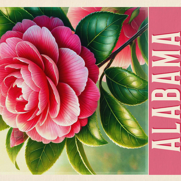 State Flowers Series: Alabama, Camellia 500 Jigsaw Puzzle 3D Modell