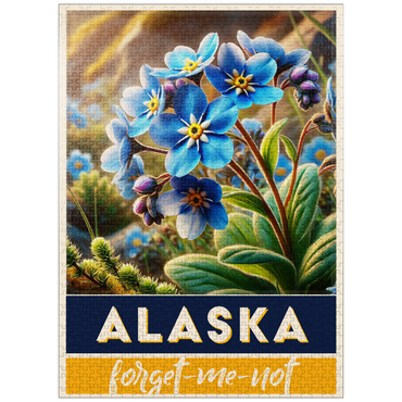 puzzleplate State Flowers Series: Alaska, Forget-Me-Not 1000 Jigsaw Puzzle