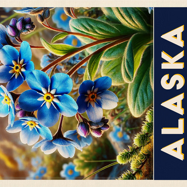 State Flowers Series: Alaska, Forget-Me-Not 1000 Jigsaw Puzzle 3D Modell