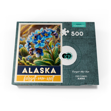State Flowers Series: Alaska, Forget-Me-Not 500 Jigsaw Puzzle box view3