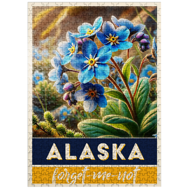 puzzleplate State Flowers Series: Alaska, Forget-Me-Not 500 Jigsaw Puzzle