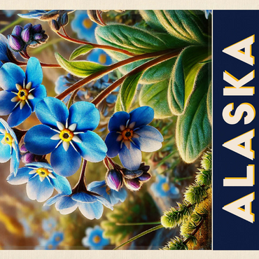 State Flowers Series: Alaska, Forget-Me-Not 500 Jigsaw Puzzle 3D Modell
