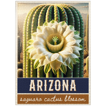 puzzleplate State Flowers Series: Arizona, Saguaro Cactus Blossom 1000 Jigsaw Puzzle