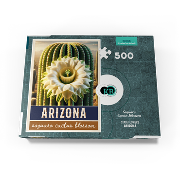 State Flowers Series: Arizona, Saguaro Cactus Blossom 500 Jigsaw Puzzle box view3