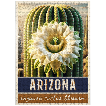 puzzleplate State Flowers Series: Arizona, Saguaro Cactus Blossom 500 Jigsaw Puzzle