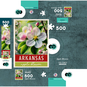 State Flowers Series: Arkansas, Apple Blossom 500 Jigsaw Puzzle box 3D Modell