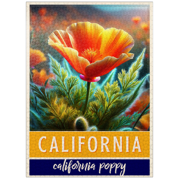 puzzleplate State Flowers Series: California, California Poppy 1000 Jigsaw Puzzle