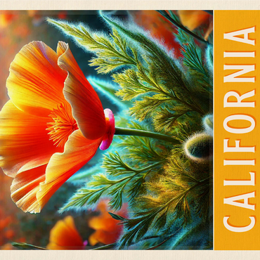 State Flowers Series: California, California Poppy 1000 Jigsaw Puzzle 3D Modell