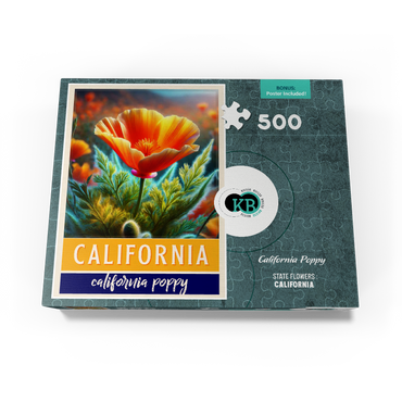 State Flowers Series: California, California Poppy 500 Jigsaw Puzzle box view3