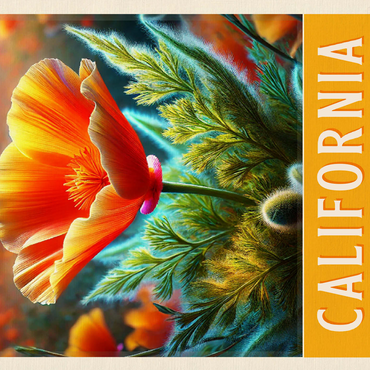 State Flowers Series: California, California Poppy 500 Jigsaw Puzzle 3D Modell