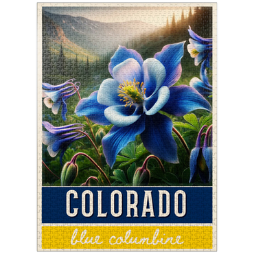 puzzleplate State Flowers Series: Colorado, Blue Columbine 1000 Jigsaw Puzzle