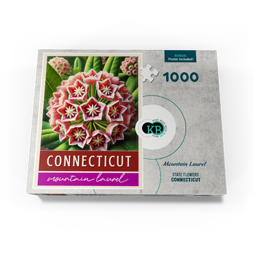 State Flowers Series: Connecticut, Mountain Laurel 1000 Jigsaw Puzzle box view3