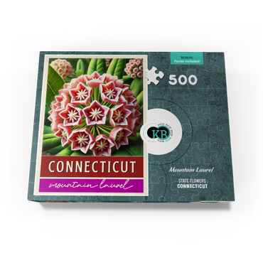State Flowers Series: Connecticut, Mountain Laurel 500 Jigsaw Puzzle box view3