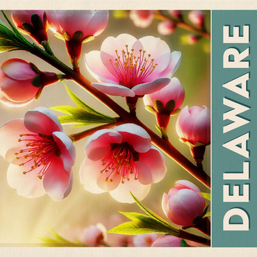 State Flowers Series: Delaware, Peach Blossom 1000 Jigsaw Puzzle 3D Modell