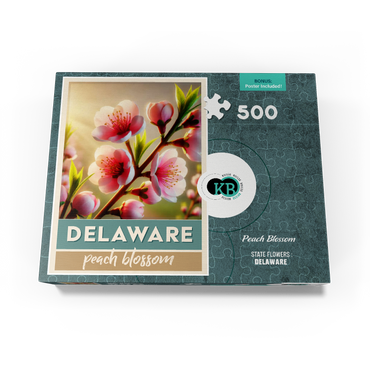 State Flowers Series: Delaware, Peach Blossom 500 Jigsaw Puzzle box view3