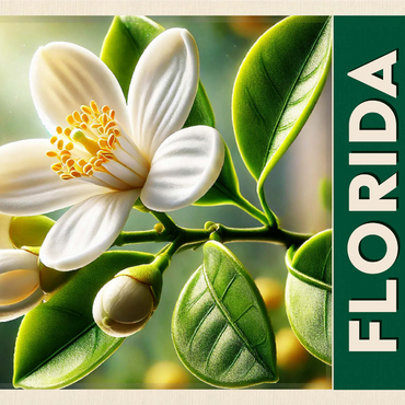 State Flowers Series: Florida, Orange Blossom 1000 Jigsaw Puzzle 3D Modell