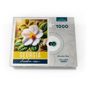 State Flowers Series: Georgia, Cherokee Rose 1000 Jigsaw Puzzle box view3