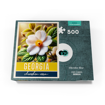 State Flowers Series: Georgia, Cherokee Rose 500 Jigsaw Puzzle box view3