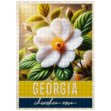 puzzleplate State Flowers Series: Georgia, Cherokee Rose 500 Jigsaw Puzzle
