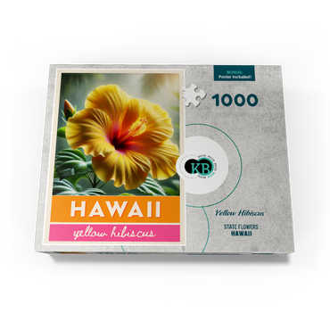 State Flowers Series: Hawaii, Yellow Hibiscus 1000 Jigsaw Puzzle box view3