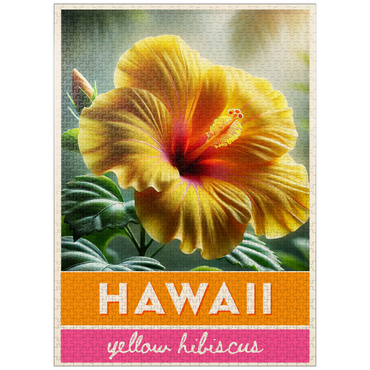 puzzleplate State Flowers Series: Hawaii, Yellow Hibiscus 1000 Jigsaw Puzzle