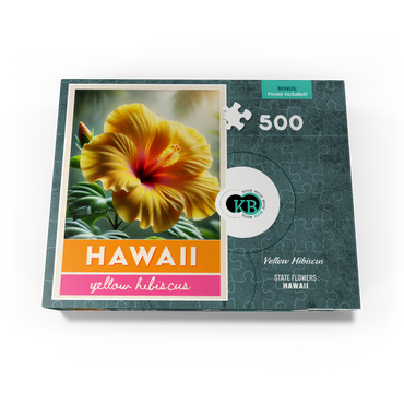 State Flowers Series: Hawaii, Yellow Hibiscus 500 Jigsaw Puzzle box view3