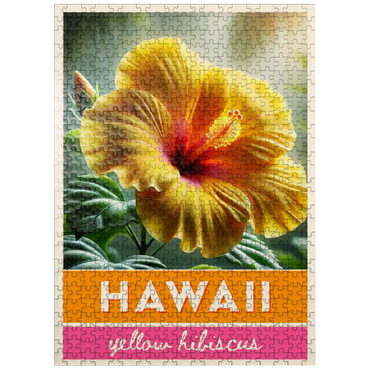 puzzleplate State Flowers Series: Hawaii, Yellow Hibiscus 500 Jigsaw Puzzle
