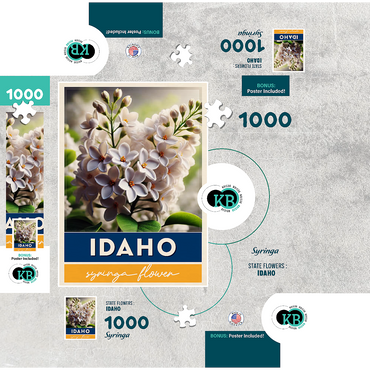 State Flowers Series: Idaho, Syringa 1000 Jigsaw Puzzle box 3D Modell
