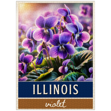 puzzleplate State Flowers Series: Illinois, Violet 1000 Jigsaw Puzzle