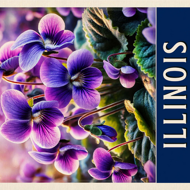 State Flowers Series: Illinois, Violet 1000 Jigsaw Puzzle 3D Modell