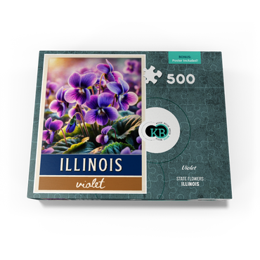 State Flowers Series: Illinois, Violet 500 Jigsaw Puzzle box view3
